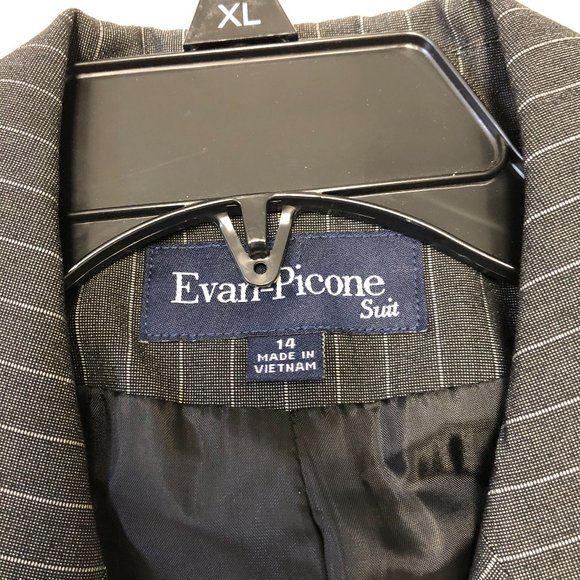 Skirt Suit "Evan Picone" Charcoal Grey Pin-Striped, $200 new - Picture 7 of 8
